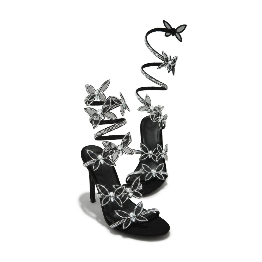 Butterfly Rhinestone Heels