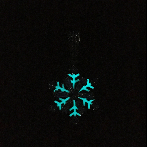 Luminous Spinning Snowflake Necklace